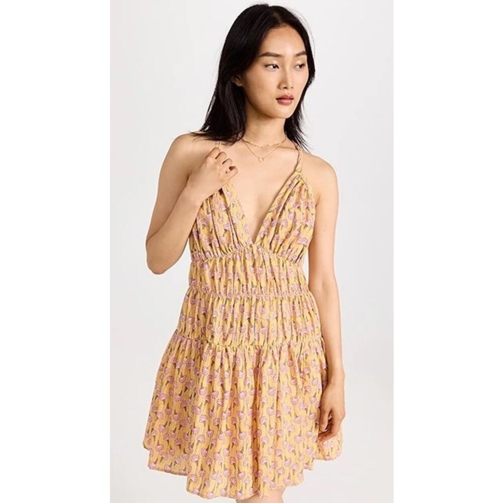 Ciao Lucia Zeta Dress XS NWOT Smocked Cotton Floral Mini Italian Resort Coquette